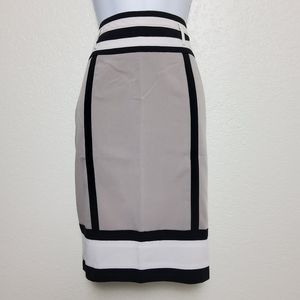 Worthington Skirt, Beige w/Black Border